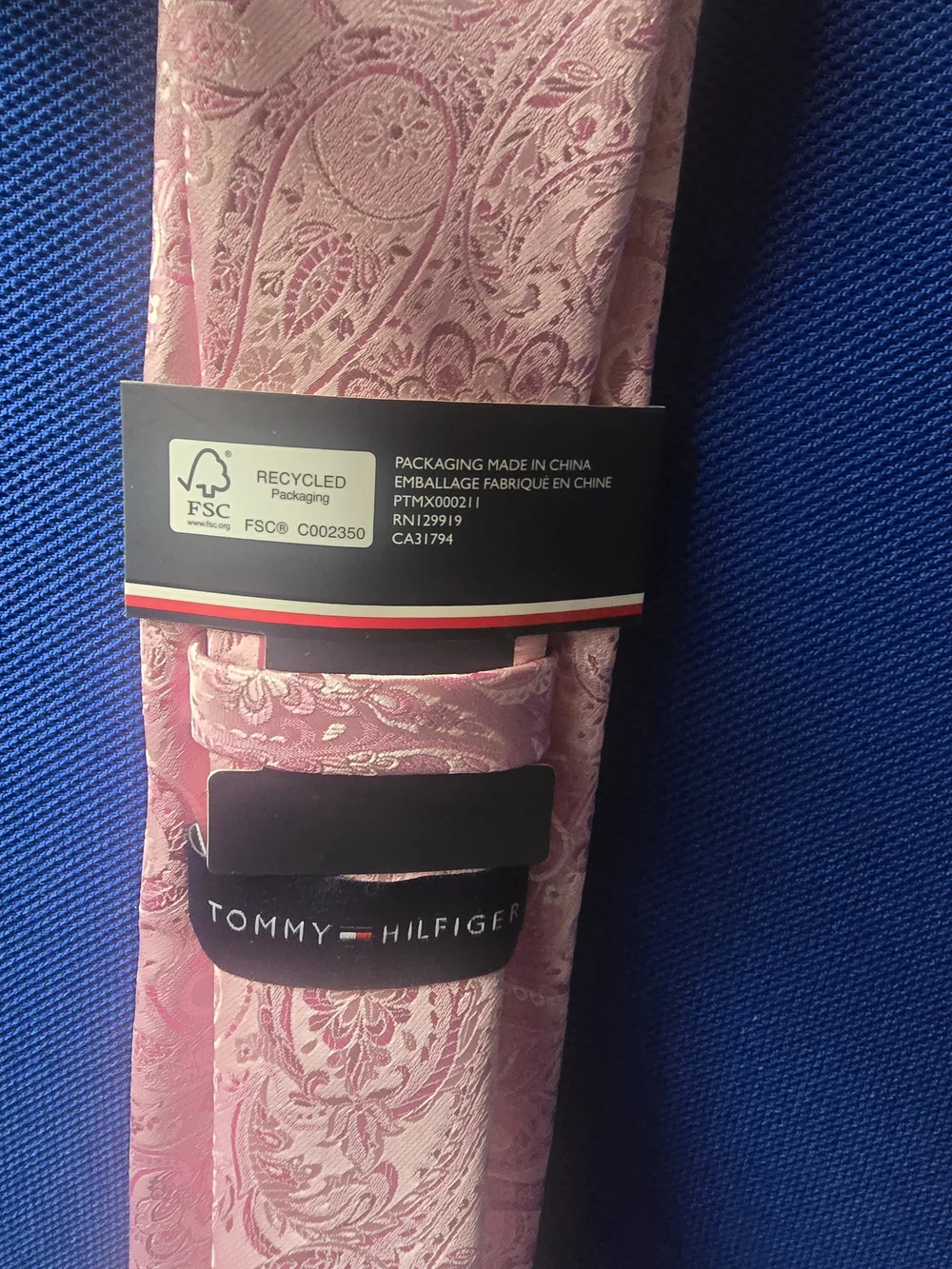 Tommy Hilfiger Rose Pink Paisley Silk Tie